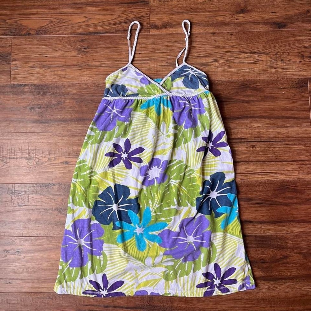 Aeropostale Y2K Tropical Floral Babydoll Mini Dress Women S Vacation Summer Boho